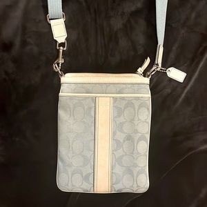 Steel Blue Coach Crossbody Logo Bag